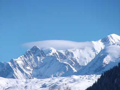 at the foot of the slopes in a typical Savoyard village