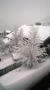 at the foot of the slopes in a typical Savoyard village