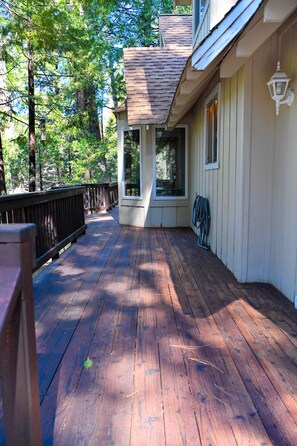 Deck in front of cottage.