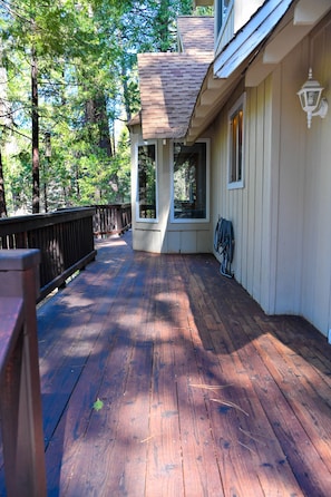Deck in front of cottage.
