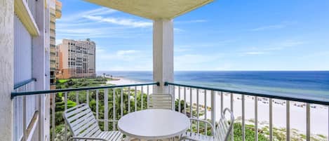 Balcony with south view of beach