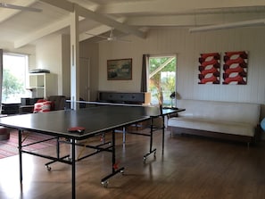Rumpus room with ping pong table
