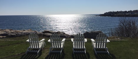 Oceanfront, Private Front Yard. 