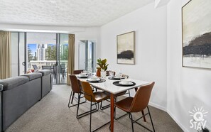 Share sumptuous meals with the family in this sophisticated dining area