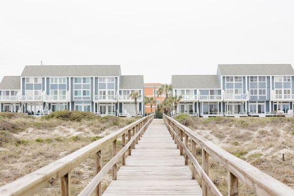 View of Boardwalk from beach to condo