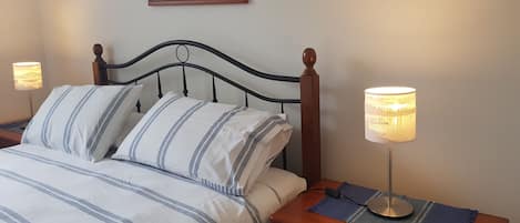 second bedroom with 3d printed lampshades