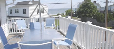 Enjoy the sounds and sights of the surf from your private deck 