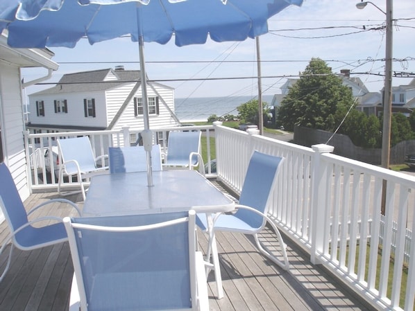 Enjoy the sounds and sights of the surf from your private deck 