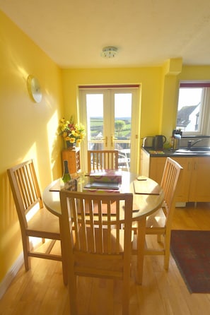 Dining Table with view of Downs