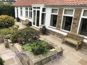 Patio at the front of the house