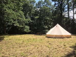 Enjoy our beautiful bell tent in our wood