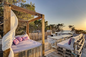 roof terrace at sun set