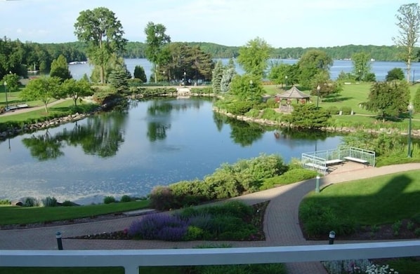 Public Balcony view of Osthoff Grounds and Elkhart Lake (not from Unit)