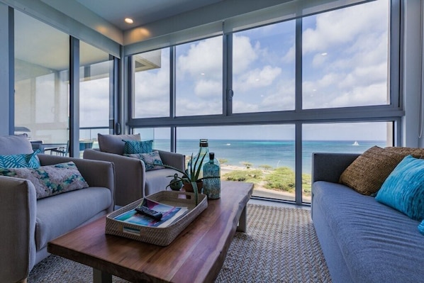 living room with ocean view
