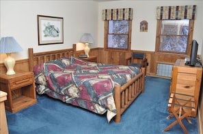 Cozy master bedroom with 26' LCD TV and DVD.  Private Bathroom