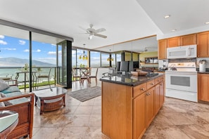 Views to island of Lanai from the kitchen!