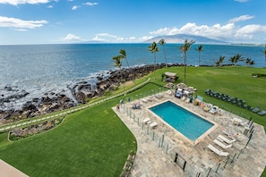 View from lanai to the newly refinished pool