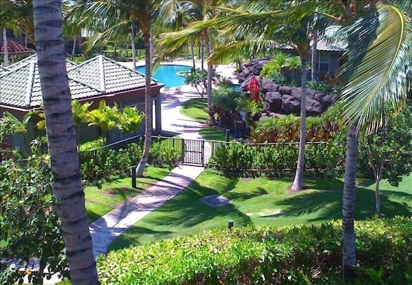 Spectacular pool and hot tub that is only steps from out unit. Book today!!
