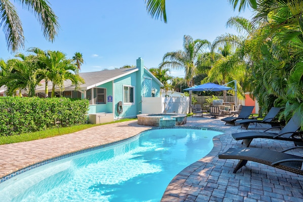 Heated saltwater pool