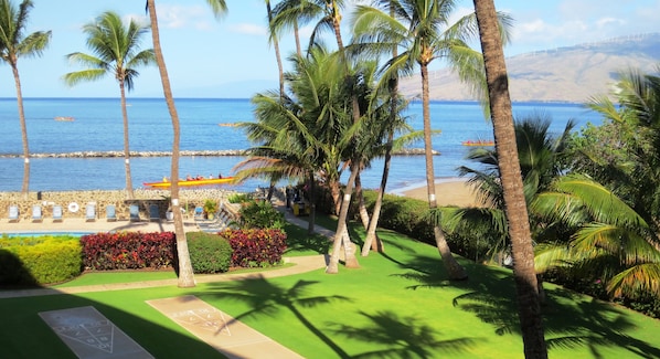 Morning scene of outrigger canoes from our lanai
