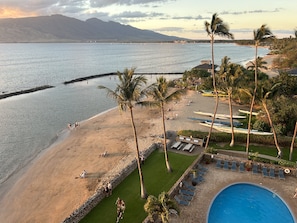 Kalepolepo Beach with Kings Pond (walled in swimming area) right out front 
