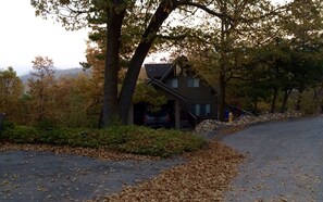 View of the cabin from the Cul-de-sac.