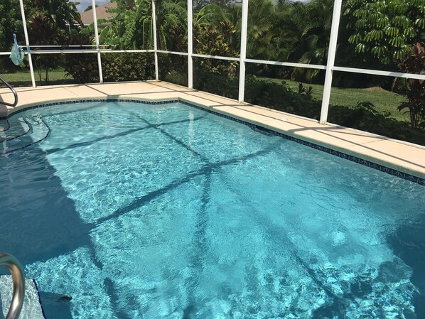 Big brand new electrically heated pool!