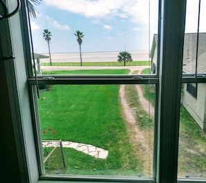 View of the bay from inside apartment.