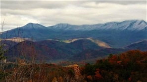 Winter in the Smokies;
back deck.