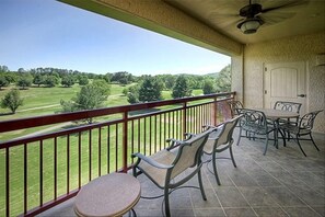 covered balcony looking over the golf course