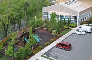 playground for the kiddies and the indoor swimming pool area