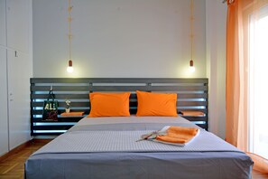 spacious bedroom with king size bed
