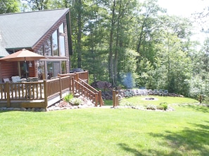 Looking East. Plenty of privacy. 4' Fire Pit, Plenty of Chairs provided.