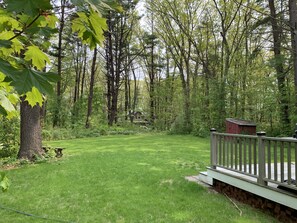 Big backyard with BBQ and fire pit 