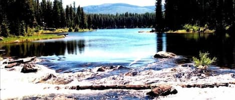 CYGNET LAKE SHOWN FROM PRIVATE BRIDGE