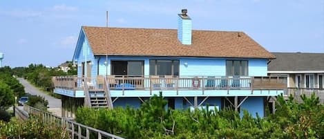 Exterior view of house, from ocean