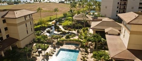 World Class Oceanfront Ko Olina Beach Villa Resort view from 7th floor lanai