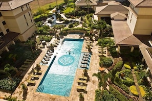 Olympic lap pool view from 7th floor lanai