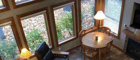 New furniture and tile floors - view from the loft bedroom