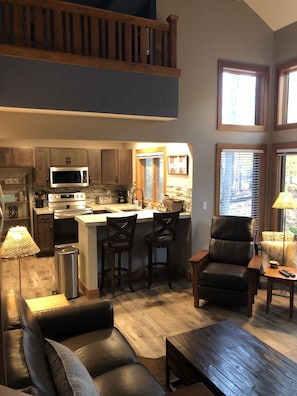 View into the main level kitchen