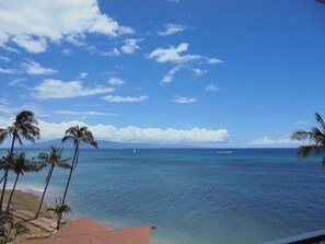 It's a beautiful ocean view from the Lanai of Royal Kahana 815.