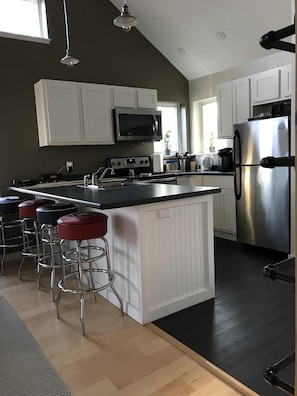 Kitchen - all new stainless steel appliances.