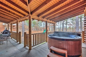 Deck | Private Hot Tub | Charcoal Grill