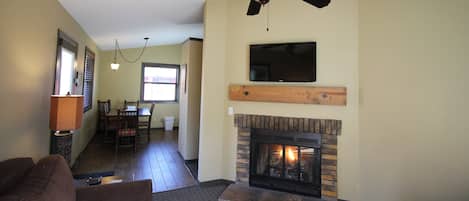 All cottages have fireplaces.  Relax after a day of fun with a cozy fire!