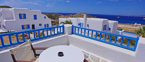 Panoramic coastal views from balcony