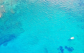Vivid shades of aquamarine waters of the Bay