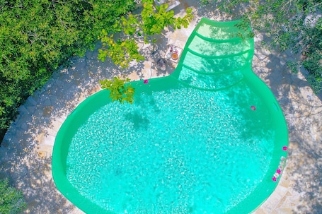 The pool area from above