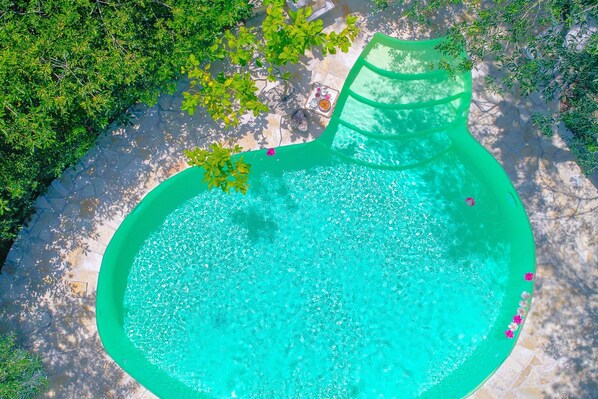 The pool area from above