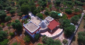 Aerial view from the rear of the property