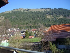 Blick auf den gegenüberliegenden Berg Ornach. 